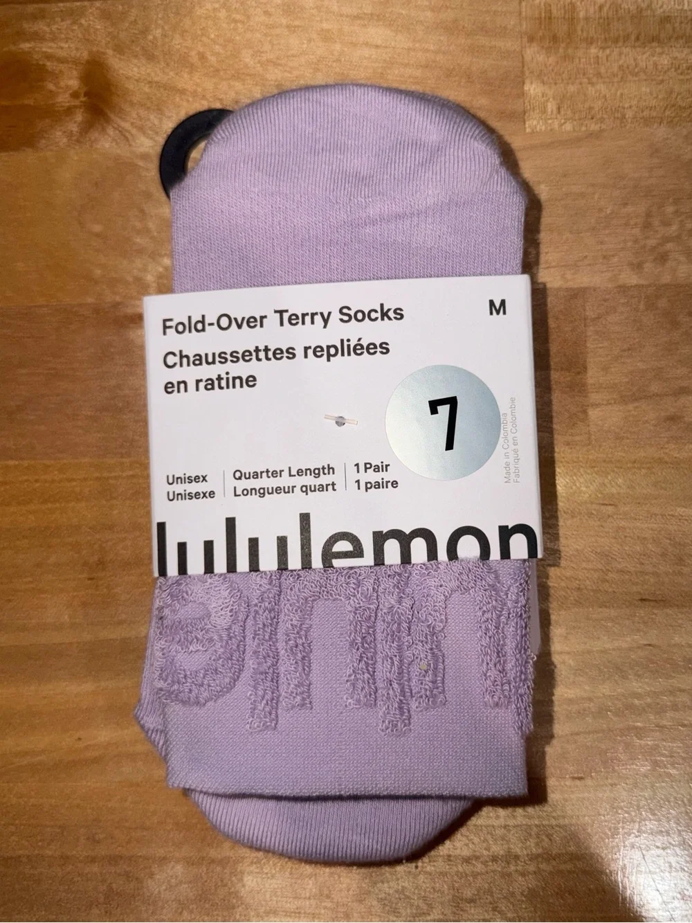 Fold-Over Terry Quarter Socks in Lilac